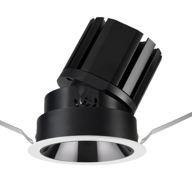 Seton Lighting ugrađeni anti-glare LED spot, crna čašica, otvor Ø55–75 mm, serija 3