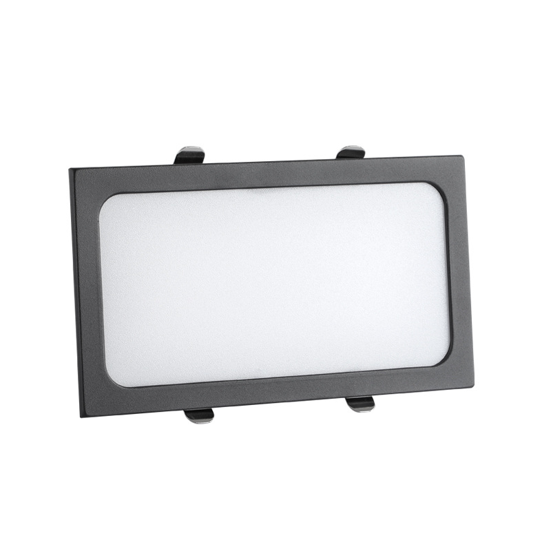 LED mrežno svjetlo za plafon, ugrađeno, crna kvadratna dvostruka glava downlight, otvor mreže 15x15 cm, kućište 10x20 cm