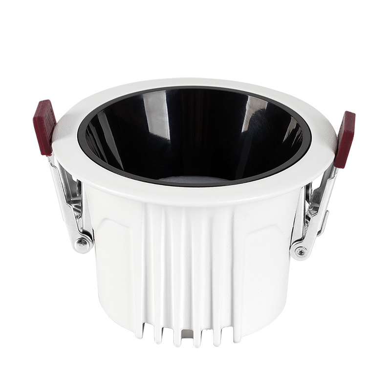 Ugradni COB LED downlight s dubokom anti-glare kupolom, izuzetno uski okvir, bez glavne svjetlosti, dnevni boravak, moderan stil