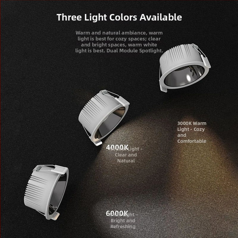 LED downlight za trgovinu, 12 otvora, CRI ≥95, bez treperenja, 25W/30W, 5000K/4500K, aluminijsko kućište