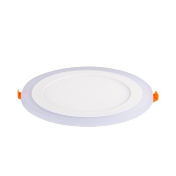 LED dvobojna panelna svjetiljka, segmentirana plosnata LED svjetiljka, plavo-bijeli akrilni downlight, površinski montiran, kružni minimalistički dizajn