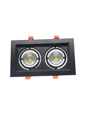 Crni kvadratni ugrađeni COB LED dvostruki reflektor za hodnik