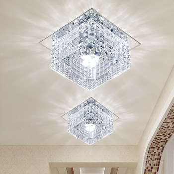 Kvadratni LED reflektor za hodnik i dnevni boravak, kristalni stropni downlight, 3W