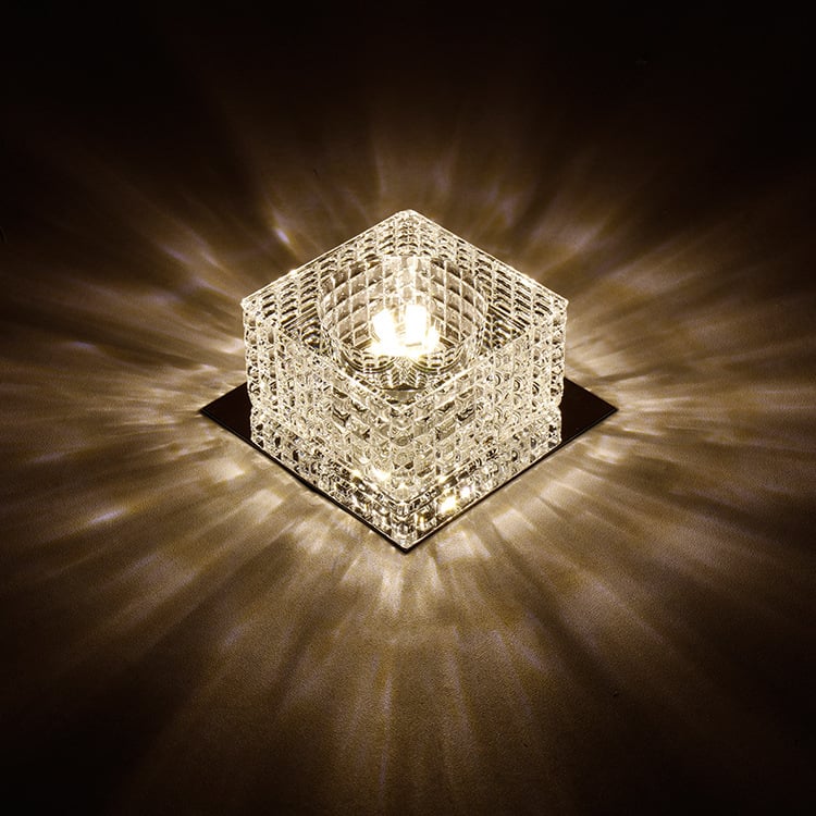 Kvadratni LED reflektor za hodnik i dnevni boravak, kristalni stropni downlight, 3W