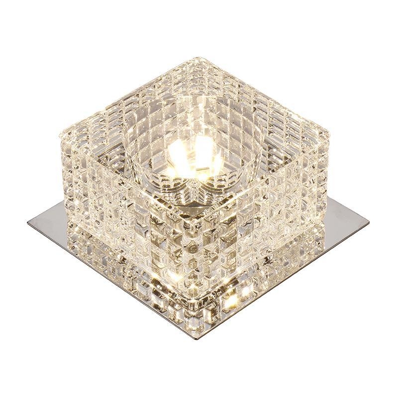 Kvadratni LED reflektor za hodnik i dnevni boravak, kristalni stropni downlight, 3W