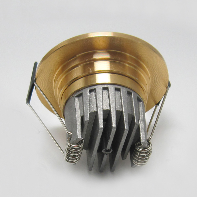 Mini LED COB ugrađeni stropni spot, zlatni, otvor 5 cm, Ø40–50 mm