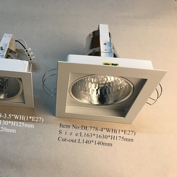 LED spot rasvjeta s jednim glavom, ugrađeni stropni downlight s podesivom kvadratnom rešetkom, E27