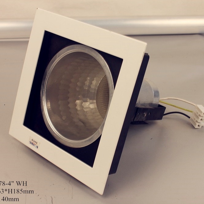 LED spot rasvjeta s jednim glavom, ugrađeni stropni downlight s podesivom kvadratnom rešetkom, E27