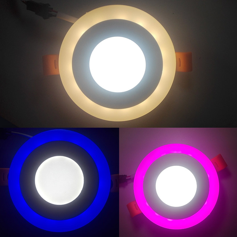 Dvobojna LED tanka ploča rasvjeta, kružni panel, kuhinjsko downlight, ugrađeno stropno svjetlo za spavaću sobu