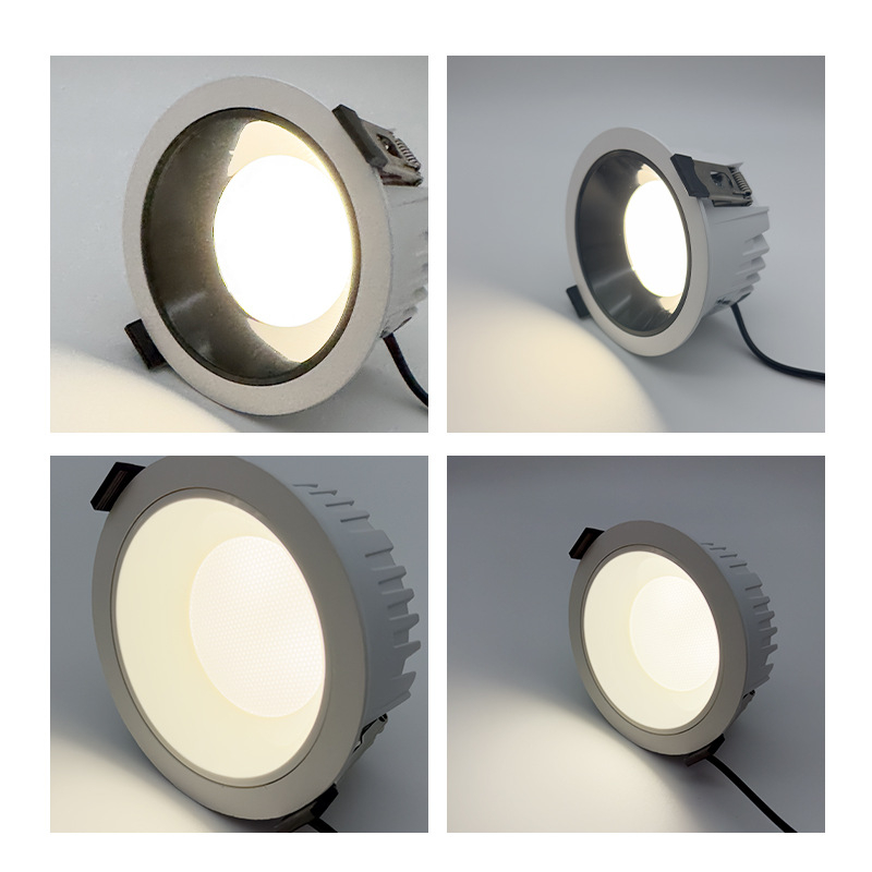 Ugradni downlight s punim spektrom, anti-odsjaj, duboka čašica, bez glavnog svjetla, uski okvir, rasvjeta za restorane i hotele