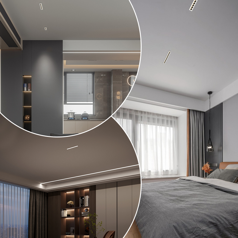 Ugrađena LED linearna svjetiljka u stilu rešetke, anti-glare petočlani spot svjetla za dnevni boravak i hodnik