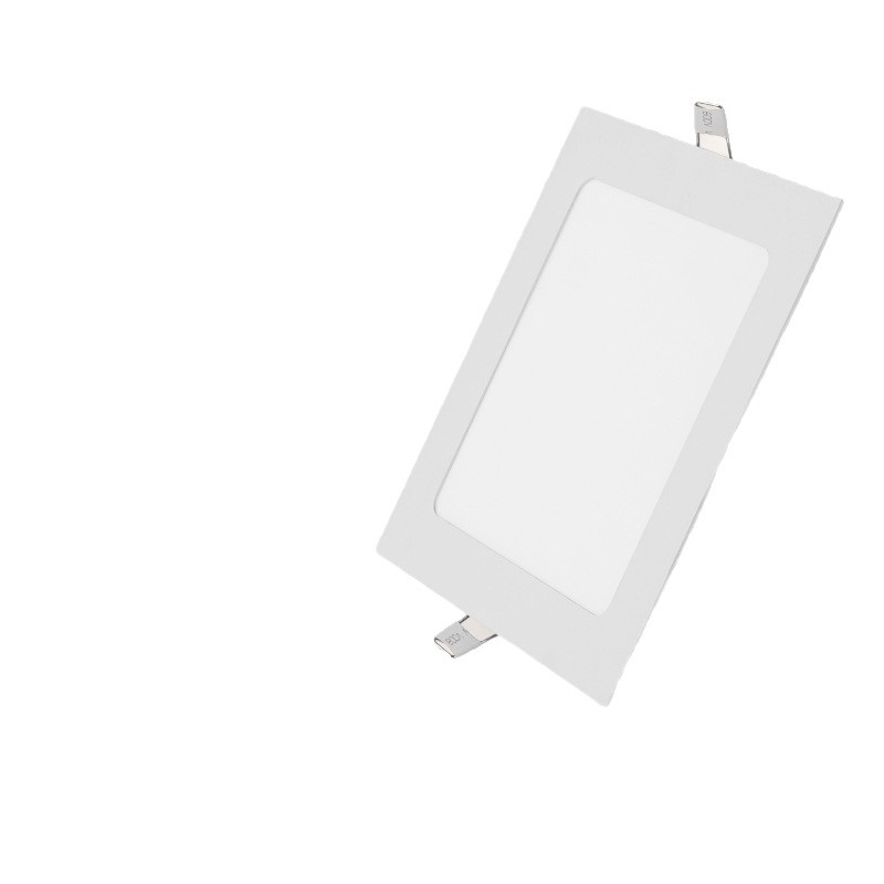 Izuzetno tanak kvadratni LED downlight za dnevnu sobu, ugradbeni, 12W, otvor 9–12 cm, aluminijsko kućište, 6000K