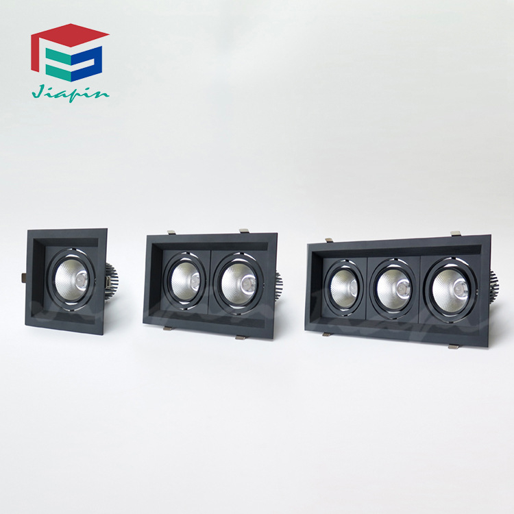 15W LED COB downlight, kvadratna stropna svjetiljka s rešetkom, ugrađena