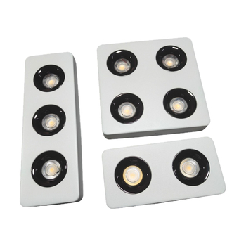 LED plošno montiran ultra-tanki kvadratni downlight s dvostrukim, trostrukim ili četverostrukim glavama za dnevni boravak
