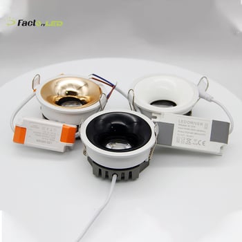 Aluminijski ultra-tanki LED downlight s dubokim kućištem, anti-glare, COB LED, 3 boje temperature, ugrađena montaža za hodnik