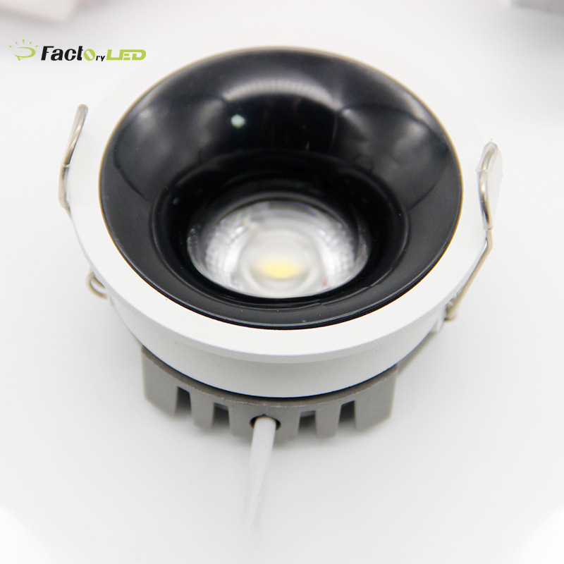 Aluminijski ultra-tanki LED downlight s dubokim kućištem, anti-glare, COB LED, 3 boje temperature, ugrađena montaža za hodnik