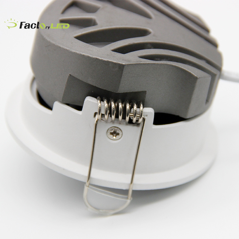 Aluminijski ultra-tanki LED downlight s dubokim kućištem, anti-glare, COB LED, 3 boje temperature, ugrađena montaža za hodnik