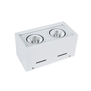 LED površinski montirani spot svjetiljka, kvadratna, s jednom ili dvjema glavama, stropno downlight za dnevni boravak, s podesivim kutem, COB izvor svjetla.