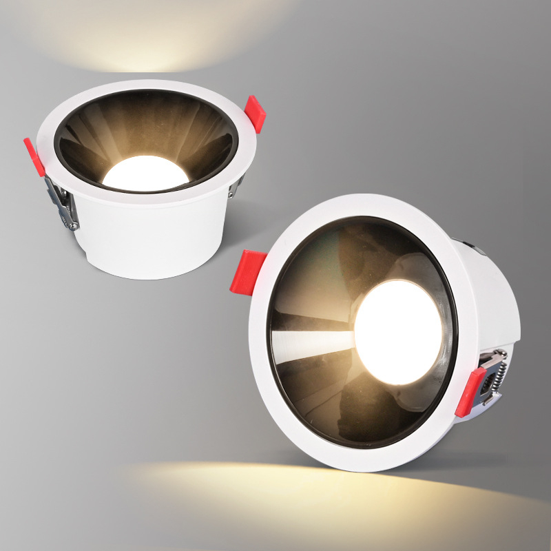 Hotelski LED COB downlight – ugrađena duboka čašica, anti-glare za pozadinsku stijenu, zidna rasvjeta tipa wash