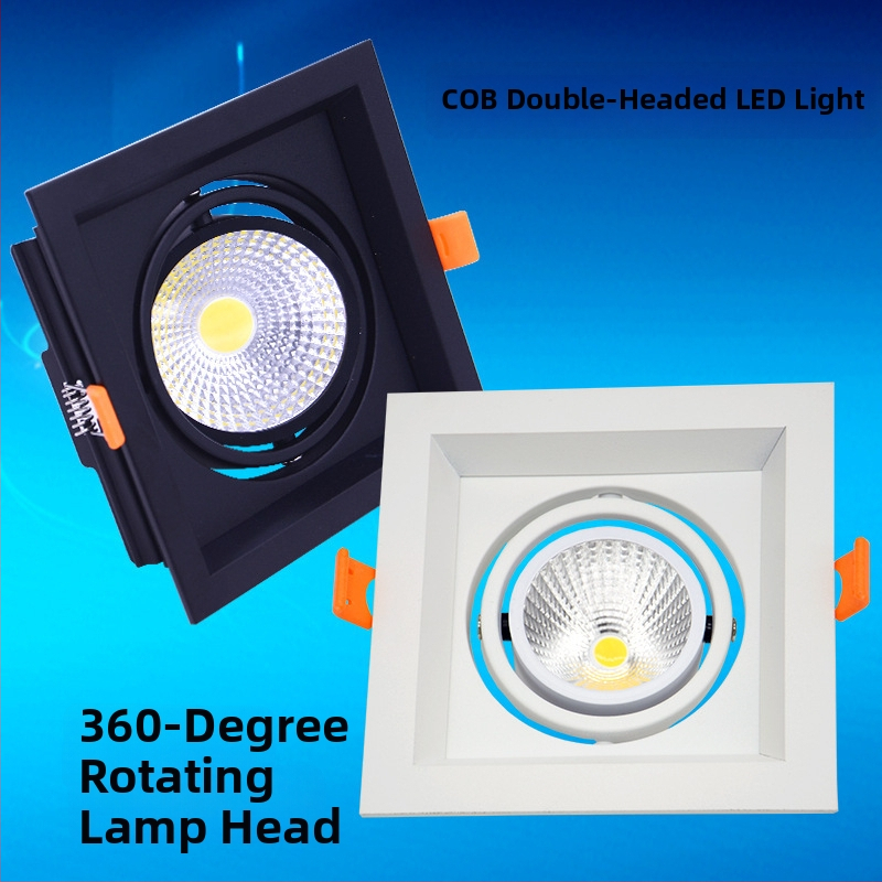 Kvadratni LED downlight sa crnom rešetkom