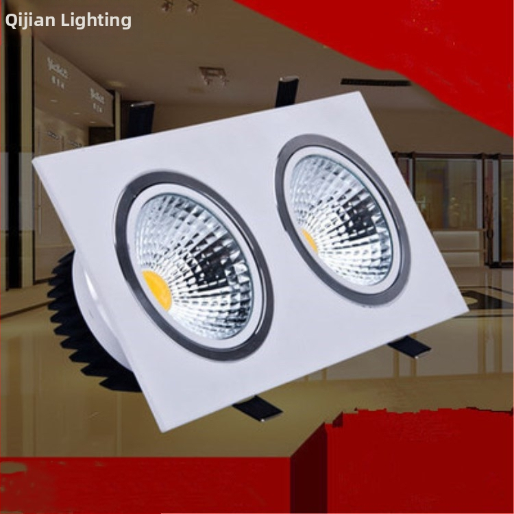LED COB kvadratni stropni spotovi, troglavi, jednostruki ili dvostruki, 3W/5W/7W/12W