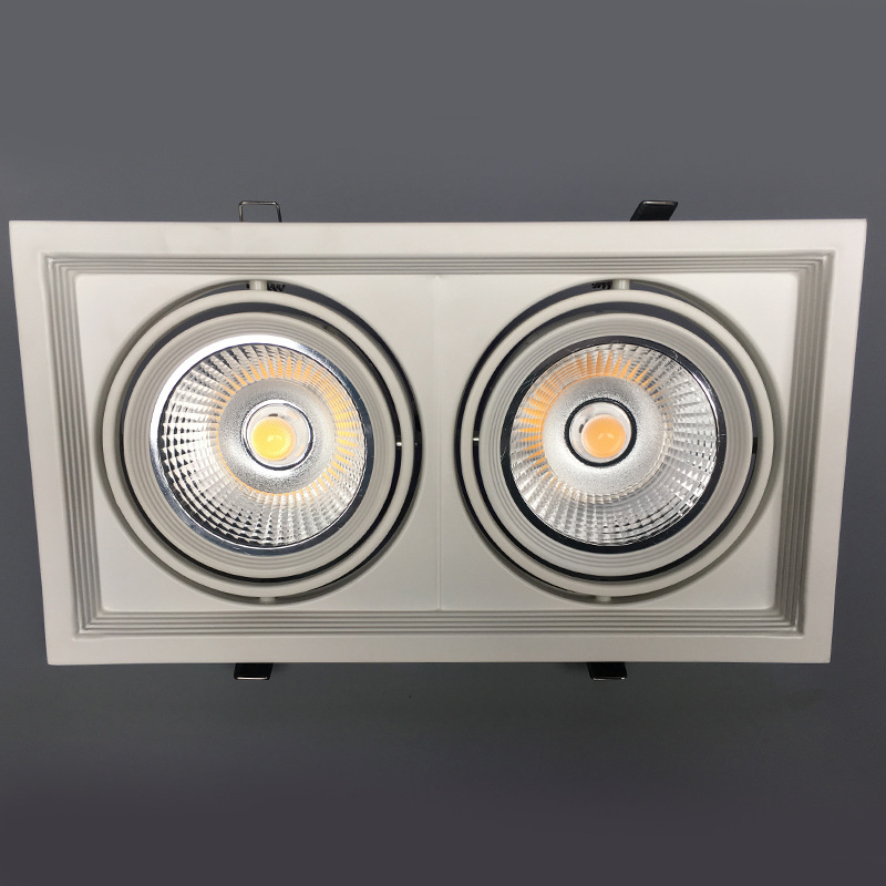 LED ugrađeno AR111 svjetlo s grilom COB, 12W/15W, za trgovinu odjeće, s jednom ili dvostrukom glavom, stropno svjetlo