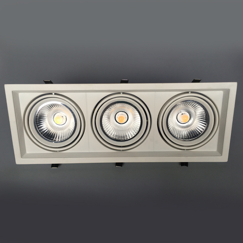 LED ugrađeno AR111 svjetlo s grilom COB, 12W/15W, za trgovinu odjeće, s jednom ili dvostrukom glavom, stropno svjetlo