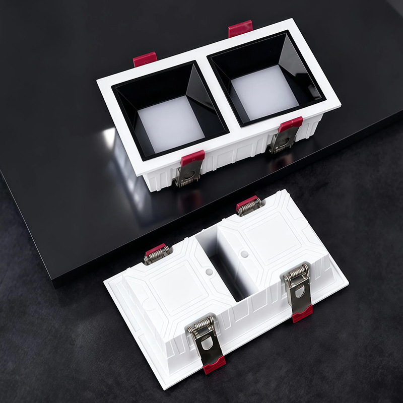 Izuzetno tanak ugrađeni LED downlight s pravokutnom rešetkom, COB, aluminijsko kućište, 16–20W, 170–260V, 3000K/4000K/6500K