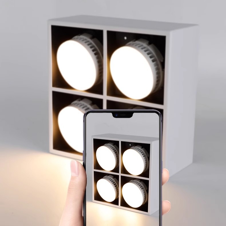 LED downlight na površini za dnevni boravak i hodnik, kvadratni dvostruki stropni reflektor