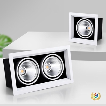 COB LED kvadratni ugrađeni stropni reflektor s mrežastim prednjim dijelom – komercijalno osvjetljenje, jedne ili više glavama