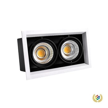COB LED kvadratni ugrađeni stropni reflektor s mrežastim prednjim dijelom – komercijalno osvjetljenje, jedne ili više glavama