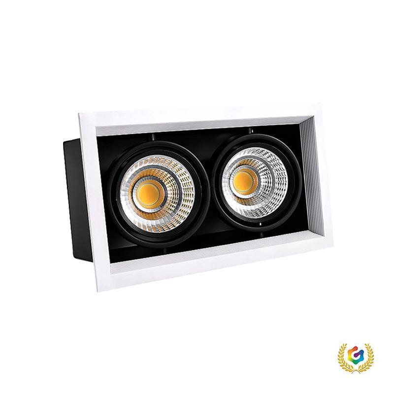 COB LED kvadratni ugrađeni stropni reflektor s mrežastim prednjim dijelom – komercijalno osvjetljenje, jedne ili više glavama