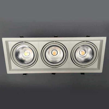 Kvadratni COB dvostruko usmjeren plafonski reflektor, downlight 10×20, ugrađena LED, regulacija jačine svjetla