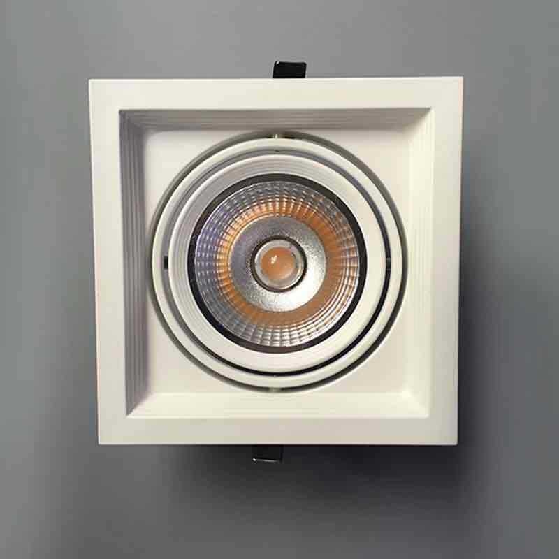 Kvadratni COB dvostruko usmjeren plafonski reflektor, downlight 10×20, ugrađena LED, regulacija jačine svjetla