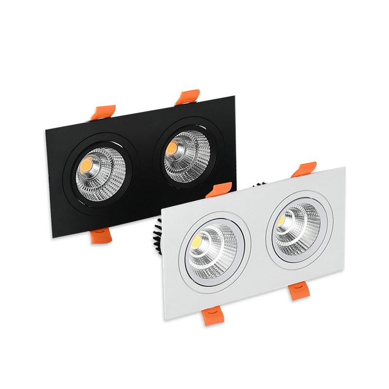 Kvadratno COB LED svjetlo za strop, ugrađeno, 5W, jedna ili dvostruka glava, rasvjeta za trgovinu odjeće