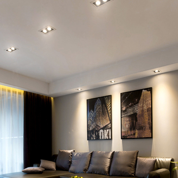 LED četiri-glavni kvadratni ugrađeni stropni reflektor, crna COB lampa