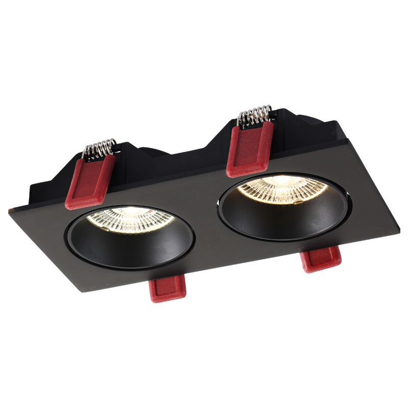 Ugradbena LED stropna svjetiljka, ultra tanka, s jednom ili dvjema glavama i rešetkom, 7W/14W, niski profil