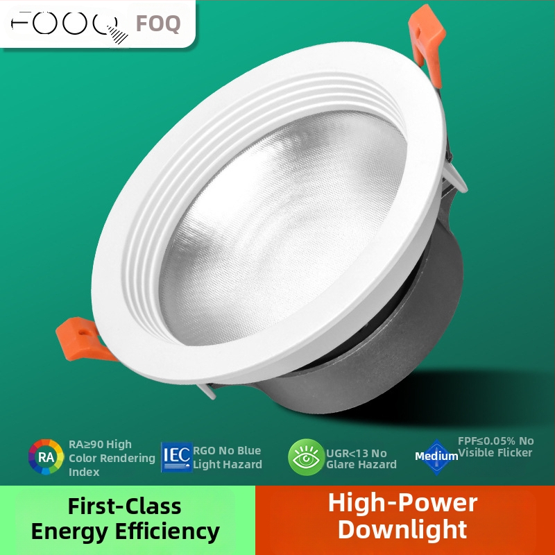 FOOC LED ugradni downlight za strop, komercijalna i stambena upotreba, 6–10W, 4000K, CRI≥90, aluminijsko kućište