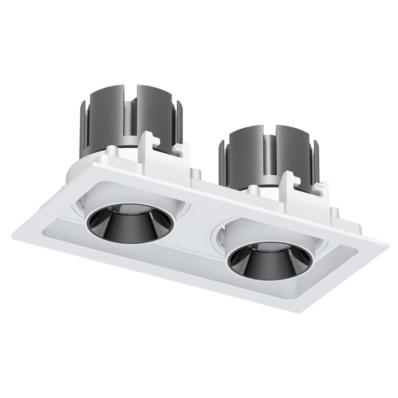 Kvadratni dvostrani stropni downlight COB LED s rešetkom, 14W/24W/40W/60W