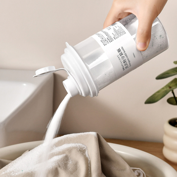 Prozirna plastična posuda za prašak za pranje, kompaktna putna kutija s poklopcem, 500 ml