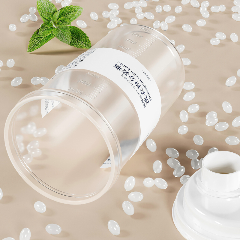 Prozirna plastična posuda za prašak za pranje, kompaktna putna kutija s poklopcem, 500 ml