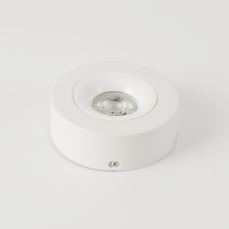 Изключително тънък кръгъл повърхностно монтиран таванен downlight, минималистичен LED с пълен спектър, антиблясък, едноглавен.