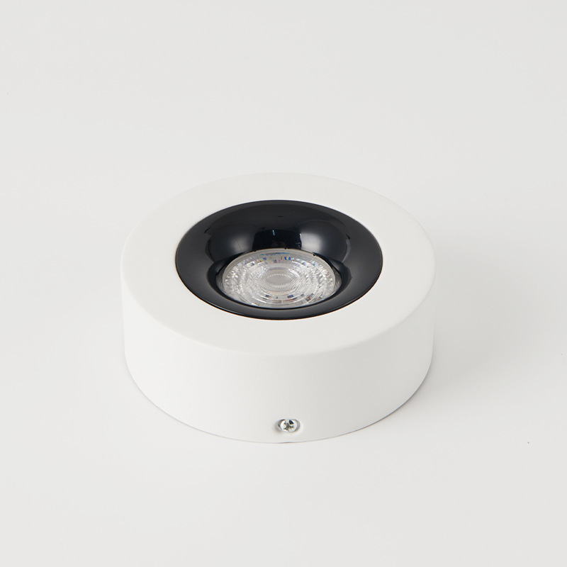 Изключително тънък кръгъл повърхностно монтиран таванен downlight, минималистичен LED с пълен спектър, антиблясък, едноглавен.
