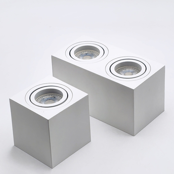 Izuzetno tan kvadratni LED downlight za površinsku montažu, anti-glare, s jednom ili dvostrukim glavom, za dnevni boravak i spavaću sobu.
