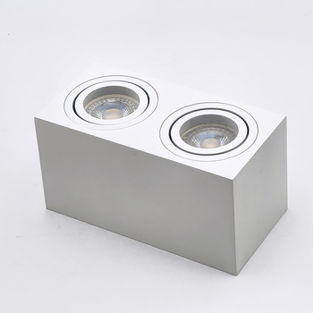 Izuzetno tan kvadratni LED downlight za površinsku montažu, anti-glare, s jednom ili dvostrukim glavom, za dnevni boravak i spavaću sobu.