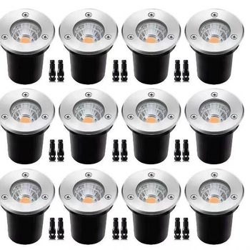 LED podzemna vanjska svjetiljka, od nehrđajućeg čelika, okrugla, 1W-3W, IP67, 24V, topla bijela 3000K