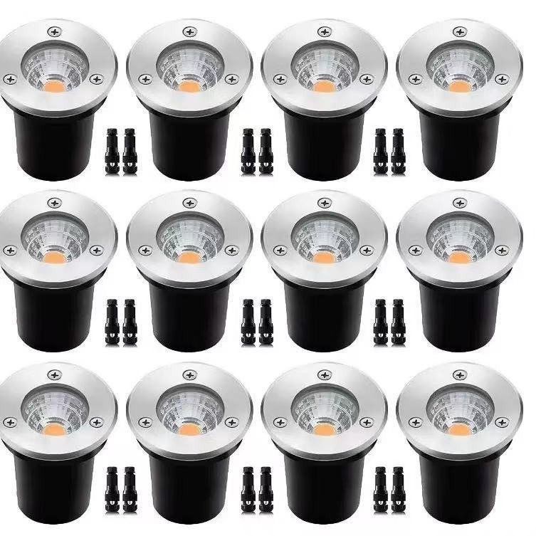 LED podzemna vanjska svjetiljka, od nehrđajućeg čelika, okrugla, 1W-3W, IP67, 24V, topla bijela 3000K