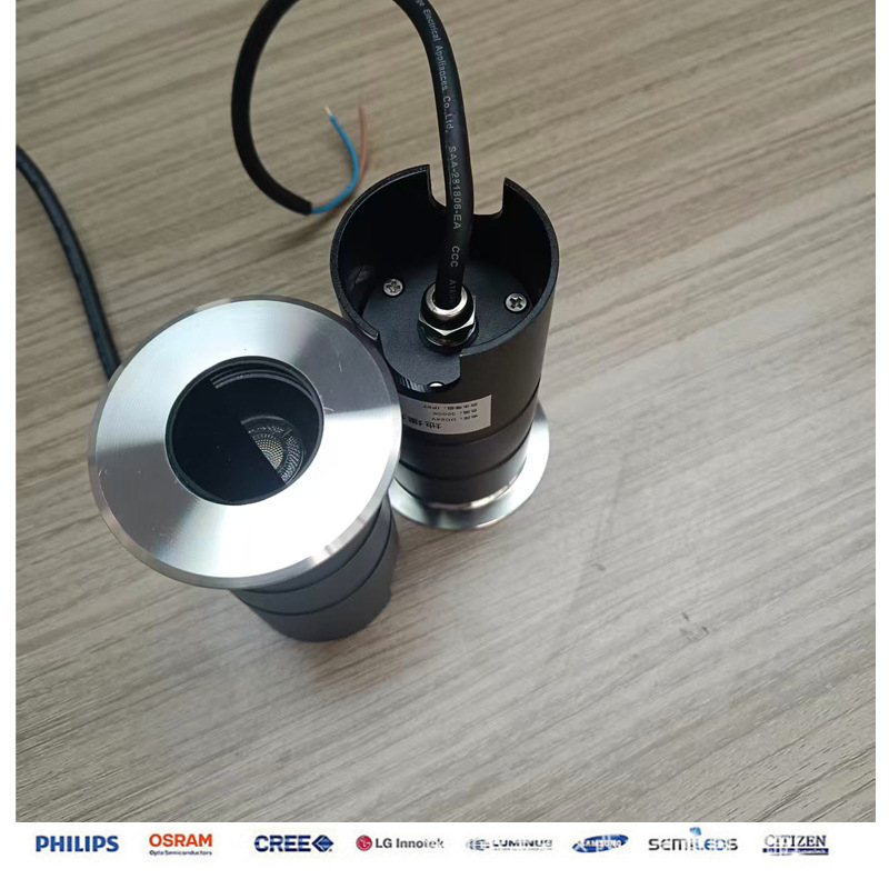Okruglo ugrađeno podzemno svjetlo, 7W, promjer 62 mm, IP67, 24V, topla bijela 3000K