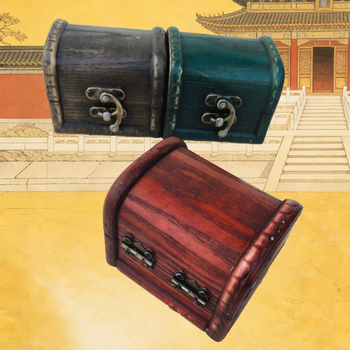 Retro drvena kutija za nakit, kompaktna kutija za pohranu nakita, elegantan mini organizator nakita