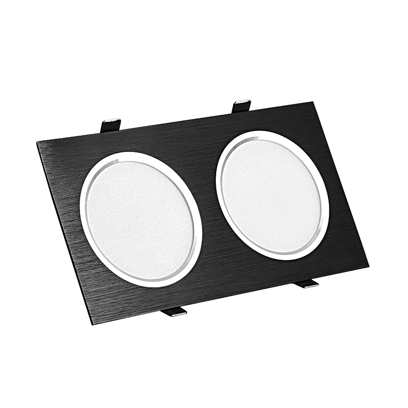 Dvojno COB LED reflektor, ugrađeni kvadratni stropni downlight s rešetkom, 10W/24W za komercijalne prostore